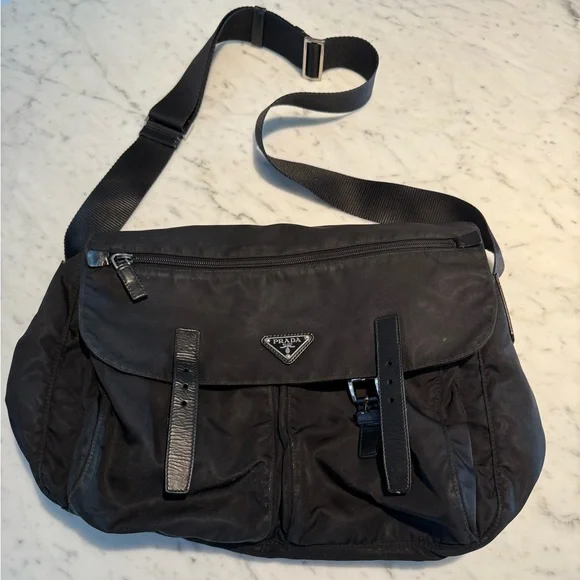 Prada Black Nylon Messenger Bag - Picture 1 of 5
